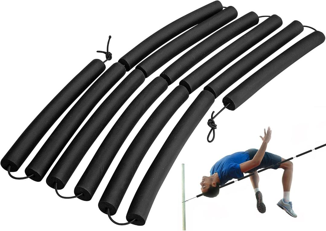 High Jump Training Equipment, High Jump Bungee Elastic Crossbar, Cord Training Equipment Foam for Beginners Athletes Practice, Black
