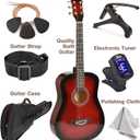 Classical Acoustic Guitar For Kids By MasterPlay- 30 Beginner Guitar For Learners- Accoustic String Starter Kit: Guitar Bag, Tuner, Strap, Extra Strings, Picks, Wash Cloth, Capo (redburst)