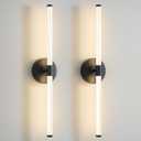 Wall Sconces Set of Two Matte Black LED Wall Lights Modern Linear Sconces Lighting Indoor Sconces Wall Decor Set of 2 Mounted Lamp for Living Room Wall Scones, Wall Lights Set of 2