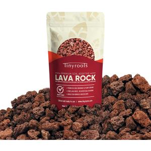 Tinyroots Red Lava Rock for Plants, 2.25 Quarts, Sifted Bonsai and Cactus Soil Additive, Maintains Proper Moisture, Used for Top Dressing, Volcanic Rock, No Dyes or Chemicals