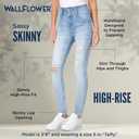 WallFlower Women's Juniors Instasoft High-Rise Sassy Skinny Jeans (Standard and Plus) (Blue, Size 13)