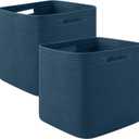 OIAHOMY Storage Cubes, 13 Inch Cube Storage Organizer, Collapsible Storage Bins, Baskets for Organizing, Storage Bins for Shelves-Blue, 2-PACK