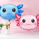12 Pcs 34 Inch Axolotl Balloon Axolotl Birthday Party Decorations Aluminum Foil Inflatable Summer Supplies for Beach Themed Favor (Pink,Blue)