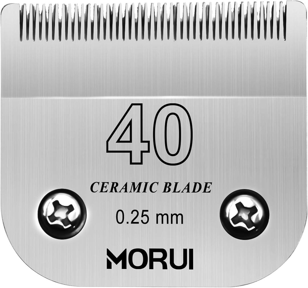 Pet Dog Grooming Clipper Replacement BladeDetachable Ceramic BladeCompatible with Most Andis,Oster A5 Wahl KM Series Clippers Size 40# Blade (Cutting Length (0.25mm) 1/100")