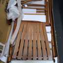 Wooden Outdoor Rocking Chair, Weatherproof Oversized Rocking Chair, Heavy Duty Comfort Brown 450 lbs Weight Capacity, Solid Relaxing Rocker Brown High Back for Patio, Porch, Living Room,