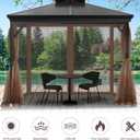 Gazebo Universal Replacement Mosquito Netting, 10' x 10' Outdoor Canopy Net Screen 4-Panel Sidewall Gazebo Curtains, with Zippers, Easy to Install, Fit for Most Gazebos 10x10 CanopyPatio Brown