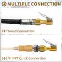 Air Chucks for Tires, 6 Pack Sturdy & Durable Locking Air Chuck with Easy Lock-on Clip, Heavy Duty Solid Brass, 1/4" Female NPT Threads, Universal Connect for Tire Inflator, Gauge, Compressor