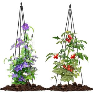 Lalahoni 2 Pack Garden Trellis for Climbing Plants Outdoor Indoor, 67inch Tall Obelisk Rose Trellis Climbing Plants Support Vine Vegetable Pea Bean Cucumber Trellis for Garden Raised Bed, Lightweight