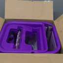 BOSHENG Mop with Wringer Set, Hands Free Flat Floor Mop and Bu 5 Washable Microfiber Pads Included, Wet and Dry Use, Home Floor Cleaning System for All Floor Types and Windows,Purple