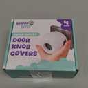 Child Safety Door Knob Cover (4 Pack) Hard-to-Remove Dual-Lock Door Handle Covers for Kids - Reusable Baby Proof Door Knob Locks - Installs Easily, No Tools Needed (White)