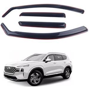 in-Channel Rain Guards 4-Piece Compatible with 2019-2024 Hyundai Santa Fe Window Visors Side Window Deflectors Shield Shade (black)