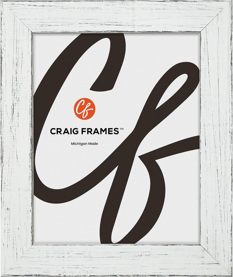 Craig Frames Jasper, 9x16 Picture Frame, Rustic Farmhouse White