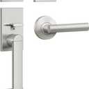 BESTTEN Squre Front Door Handle Set with Single Cylinder Deadbolt Lock, Exterior keyed Entry Handleset with Reversible Right & Left Handed Handle, All Metal Construction, Nickel