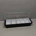 Kitchen Tools Plastic 5 Compartment Condiment Holder Restaurant Bar Condiment Holder