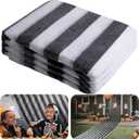 RunNico Black & White Striped Gossamer Roll, Halloween Gossamer Table Decor