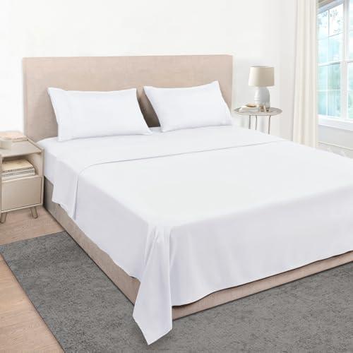 Mejoroom Full Size Sheet Sets - Hotel Luxury 1800 White Sheet - 16 Inch Deep Pocket Bed Sheets, Soft, Breathable, Wrinkle, Fade & Stain Resistant - 4 Piece (Full, White)