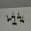 Dylrauoza Black Bow Shower Hooks Rust Proof, Shower Rings for Curtain, Metal Shower Curtain Hooks Decorative for Bathroom, Set of 5