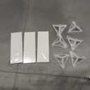 Wallniture Minori Washed White Floating Shelves for Wall Storage, Bathroom Shelves Over The Toilet Storage, Wood Wall Shelf Set of 3 with White Brackets