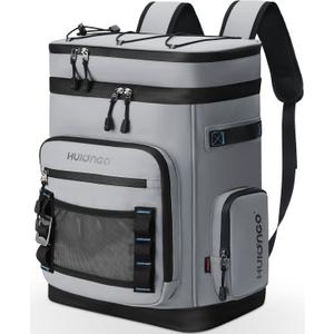 Large Waterproof Insulated Cooler Backpack for Men & Women, Leak Proof Cooler Backpack for Camping, Beach, Fishing, Picnic, Travel, Outdoor, 30L, 48Cans (gray)