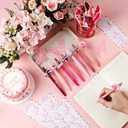 30 Set Gymnastics Party Favors Bulk Black Ink Retractable Ballpoint Pens with Gymnast Inspirational Bookmarks Graduation Gift Gymnastics Team Gifts for Women Birthday Goodie Bag Stuffers(Pink)
