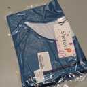 Sherosa Summer Tank Tops for Women Loose Fit Striped Crew Neck Flowy Tank Top Vacation Outfits Peacock Blue, (Teal, L)