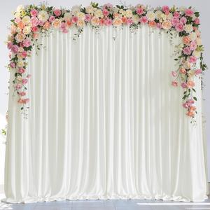 Wokceer Ivory Backdrop Curtain for Wedding Parties 10x8FT Wedding Curtains Backdrop Drapes Polyester for Photoshoot Baby Shower Birthday Party Curtains Photography Background 2 Panels 5x8FT (10FTx8FT)