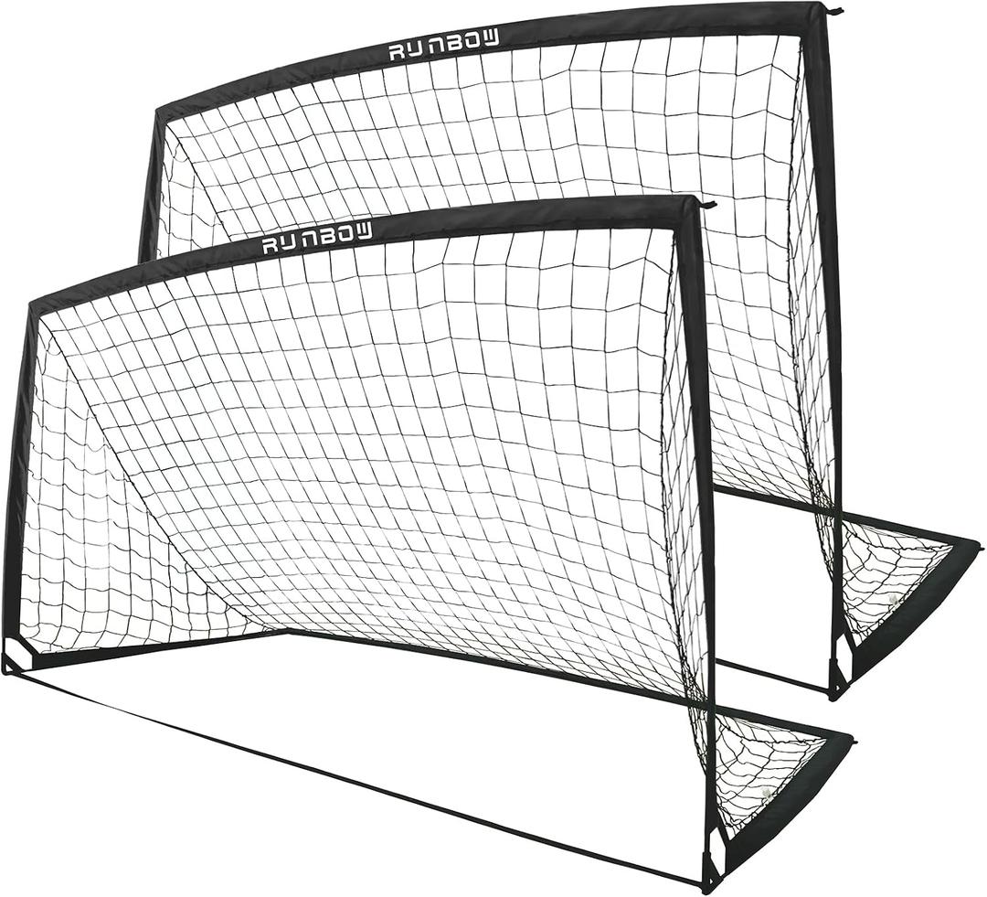 9x5 FT Kids Soccer Goal with Carry Bag, Portable Folding Soccer Net for Backyard Training, Indoor/Outdoor Use for Youth and Adults