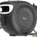 Retractable Garden Hose Reel 1/2"x130 ft, Automatic Hose Reel with 7 Pattern Nozzle,Any Length Lock Wall Mounted &180 Deg Swivel (Gray)