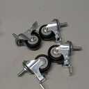 Finnhomy Stem Caster Wheels 2 Inch Heavy Duty Threaded Swivel Casters 1/4" - 20 x 1 with Brake Set of 4 for Wire Shelve Wheel Anti-wear Smooth Casters, Black