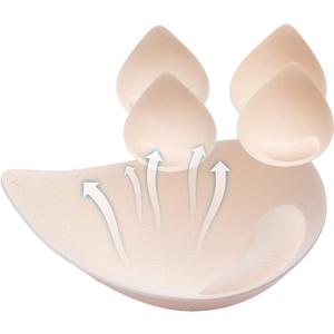 PRETTYWELL Bra Pads Inserts, 2 Pairs Latex Bras Inserts for Sports Bras, Bra Cups Inserts for Bikini Tops (Medium, Nude)