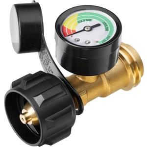 Propane Tank Gauge, 3 Colors Coded Universal for Cylinder, Grill, Heater, RV Camper and More, 5-40 Pound LP Tank Gas Level Indicator, QCC1 / Type 1 Connection