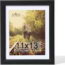 KTKDE 11x13 Picture Frame,Display Pictures 8x10 with Mat or 11x13 Without, Tempered Glass,13 by 11 Black Wooden Frame Wall Gallery Poster Frame best gift