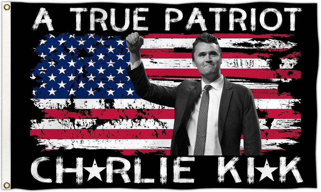 Char-lie Kirk Flag 3x5 Feet Outside Freedom Flag with 2 Brass Grommets, for Bedroom Living Room Garden Decor