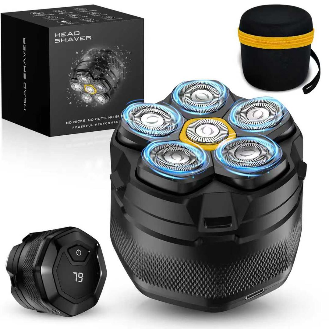 Head Shaver for Bald Men, 10,000 RPM High-Speed Electric Razor, Innovative 6D Magnetic Floating Heads, IPX8 Waterproof Wet/Dry Shaving Kit with LED Display & EVA Travel Case