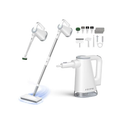 FEPPO Steam Mop with Detachable Handheld Steam Cleaner for Home and Floor Cleaning, 10-in-1 Multi-purpose Attachments & 2 Pads, Powerful Steamer for Floors, Hardwood, Tiles, Grout, Windows, Kitchen, Bath