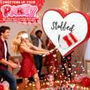 Red Heart LOVE Pinata with Stick and Blindfold, Romantic Party Supplies for Wedding, Anniversary, Bridal Shower, Birthday Decor, Large Paper Mache Candy Filler for Engagement & Surprise Proposal