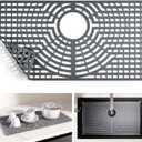 Snuggery Silicone Sink Protector for Kitchen Sink 28" x 15" Flexible Sink Mat, Heat Resistant Grid, Non-Slip Rack, Easy to Clean Dishwasher Safe Fits Farmhouse, Single & Double Bowl Sinks