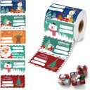500 PCS Christmas Gift Tags Stickers  Self-Adhesive Holiday Name Labels for Christmas Presents, Wrapping Paper, Gift Bags & Seasonal Decorations (2.95 x 1.6 Inch)