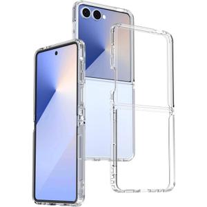 Clear Case for Samsung Galaxy Z Flip 7, [Anti-Yellow] Thin Highly Transparent Hard PC Back Anti-Slip Soft Flexible TPU Shockproof Bumper Protective Phone Cover (Clear)