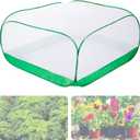 Pop Up Garden Netting for Square Raised Beds - 3.3'L x 3.3'W x 1.65'H Ultra Fine Mesh Net Plant Cover with 4 Stakes, Protection for Vegetables Fruit from Birds Pests