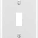 Leviton 1-Gang Toggle Device Switch Wallplate, Standard Size, Thermoset, Device Mount, 88001, White