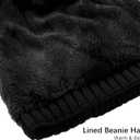 5 x Vgogfly Lined Men Beanie Slouchy Knit Skull Cap Warm Stocking Hats Guys Women Striped Winter Beanie Hat (Black)