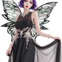 Fairy Wings for Adults Women 31.5"x29.5" Fairy Costume Set Large Butterfly Wings for Halloween Party