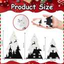 3 Pcs Wooden Christmas Trees Tabletop Decorations Black White Xmas Tiered Tray Decor Rustic Xmas Tree Table Signs for Home Office Christmas Party Centerpieces
