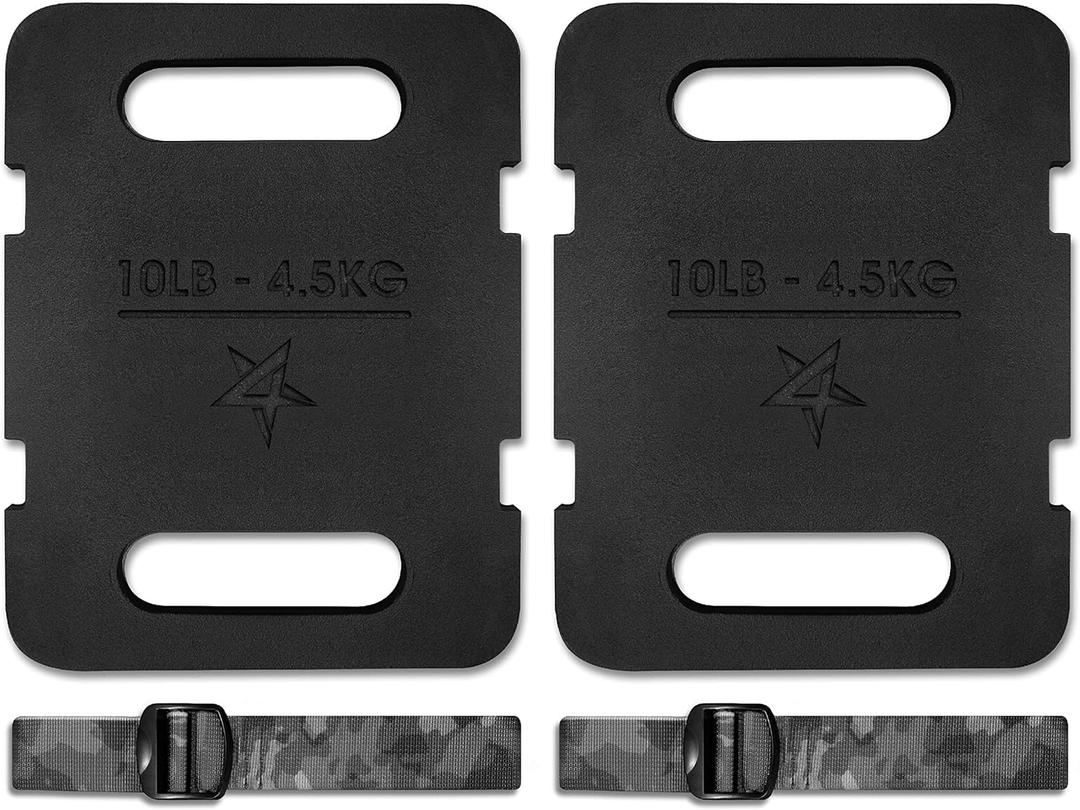 Yes4All Adjustable Ruck Weight with Straps for Rucking, Swings, Squat & Strength Training - Multiple Weights: 10LB to 40LB (20LB)