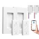 Wireless Dimmer Switch, 2 Remote Light Switch and 2 Receiver kit, Compatible with Alexa Voice Control, Single Pole Smart Wall Switch Lighting Fixture for Ceiling Lights Lamps, Support 2.4G&5G