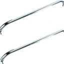 Amarine Made 2-Pack Polished Stainless Heavy Duty Oval Boat Marine Grab Handle Hand Rail with Flange & Stud (24")
