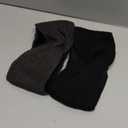 AQOKKA Knit Winter Headbands for Women Fuzzy Wool Fleece Lined Ear Warmers Elastic Turban Crocheted Head Wrap Winter Accessories for Women Cold Weather (2 Pcs Knitted Cross: Black, Dark Gray)