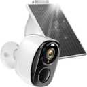 Rraycom Security Cameras Wireless Outdoor with Solar Panel, Battery Powered 2K Color Night Vision Cameras for Home Security, AI Motion Detection, Two-Way Audio, Works w/Alexa (1 Count (Pack of 1))
