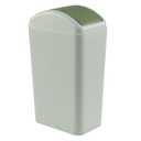 12 L Slim Garbage Can, Small Plastic Trash Can with Swing Lid, 1 Pack (Green)